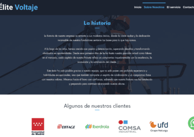 Historia web a medida con CMS de Elite voltaje