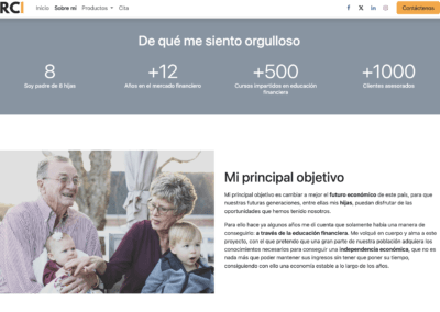 Numeros de web a medida hecha con CMS para RCI