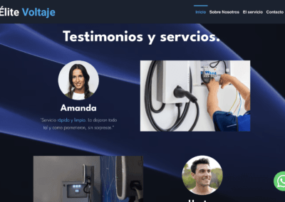 Testimonios web a medida con CMS de Elite voltaje